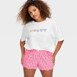 Roller Rabbit x Target Women's Seahorse Poplin Boxer Shorts Pink Size L NEW